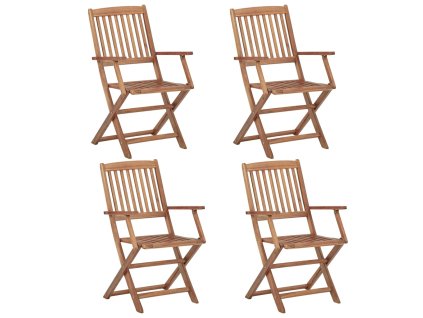 vidaXL Skladacie vonkajšie stoličky 4 ks akáciový masív