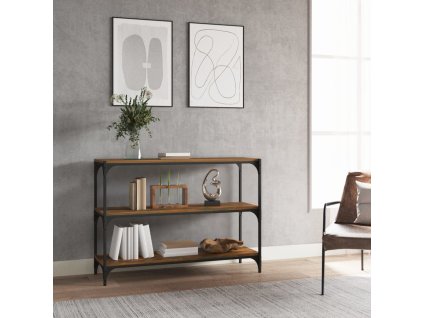 vidaXL Knižnica dymový dub 100x33x70,5 cm spracované drevo a oceľ