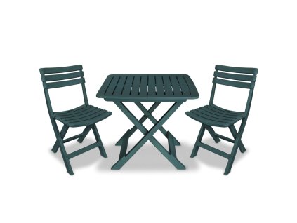 vidaXL 3-dielna skladacia bistro súprava plast zelený
