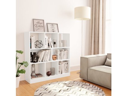 vidaXL Knižnica, biela 97,5x29,5x100 cm, kompozitné drevo