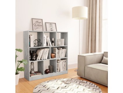 vidaXL Knižnica, betónovo sivá 97,5x29,5x100 cm, kompozitné drevo