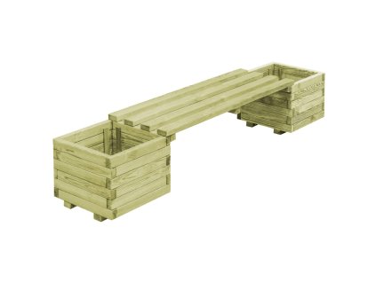 vidaXL Záhradná lavička s kvetináčom, impregnovaná borovica