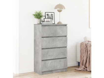 vidaXL Komoda, betónovo sivá 60x35x98,5 cm, kompozitné drevo