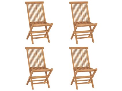 vidaXL Skladacie záhradné stoličky 4 ks tíkový masív