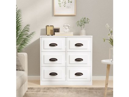 vidaXL Komoda biela 70x35,5x67,5 cm spracované drevo