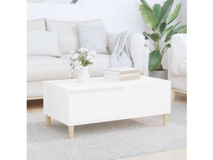 vidaXL Konferenčný stolík biely 90x50x36,5 cm spracované drevo