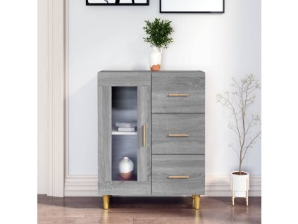 vidaXL Komoda sivý dub sonoma 69,5x34x90 cm kompozitné drevo
