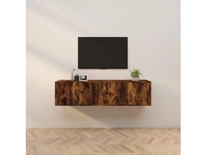 vidaXL Nástenné TV skrinky 2 ks dymový dub 80x34,5x40 cm