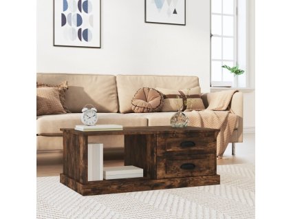 vidaXL Konferenčný stolík dymový dub 90x50x35 cm kompozitné drevo