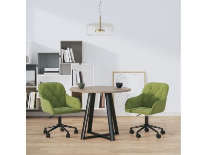 vidaXL Otočné jedálenské stoličky 2 ks bledozelené zamatové