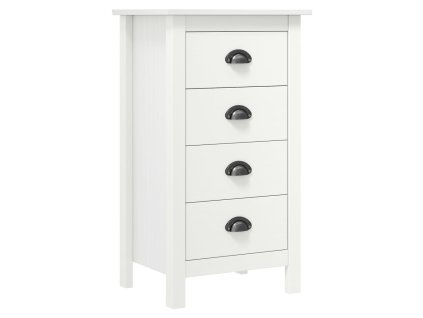 vidaXL Komoda Hill, biela 46x35x80 cm, borovicový masív