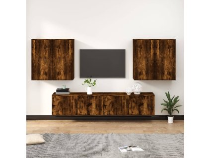 vidaXL 6-dielna súprava TV skriniek dymový dub spracované drevo