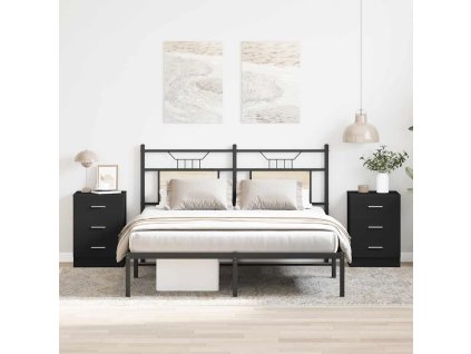 vidaXL Nočné stolíky 2 ks, čierne 38x35x56 cm, kompozitné drevo