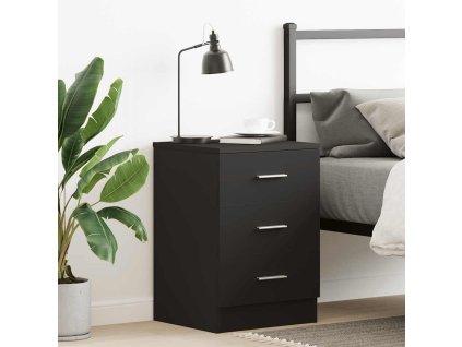 vidaXL Nočný stolík, čierny 38x35x56 cm, kompozitné drevo