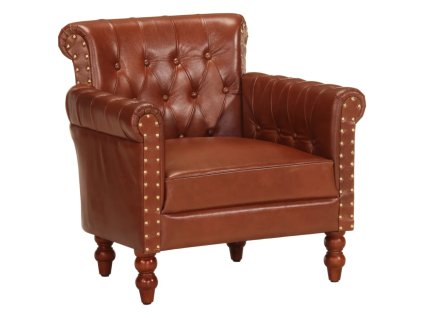 vidaXL Kreslo hnedé pravá kozia koža