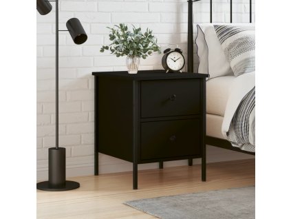 vidaXL Nočný stolík čierny 40x42x50 cm kompozitné drevo