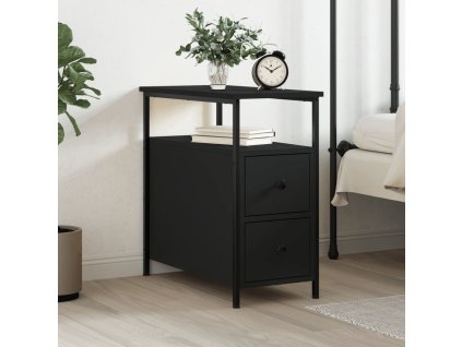 vidaXL Nočný stolík čierny 30x60x60 cm kompozitné drevo