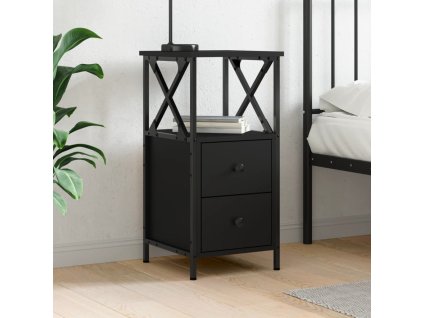 vidaXL Nočný stolík čierny 34x35,5x70 cm spracované drevo