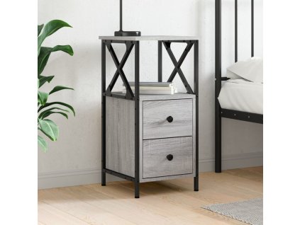 vidaXL Nočný stolík sivý sonoma 34x35,5x70 cm spracované drevo