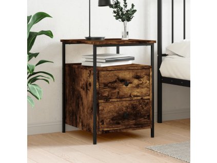 vidaXL Nočný stolík dymový dub 44x45x60 cm kompozitné drevo