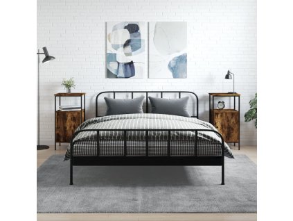 vidaXL Nočné stolíky 2 ks dymový dub 41x31x80 cm kompozitné drevo