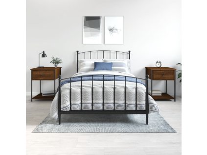 vidaXL Nočné stolíky 2 ks hnedý dub 44x45x58 cm kompozitné drevo