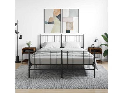 vidaXL Nočné stolíky 2 ks dymový dub 40x41x50 cm kompozitné drevo