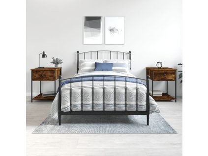 vidaXL Nočné stolíky 2 ks dymový dub 44x45x58 cm kompozitné drevo