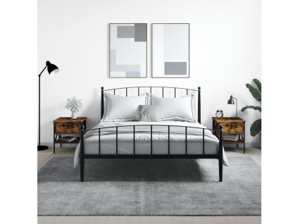 vidaXL Nočné stolíky 2 ks dymový dub 40x42x45 cm kompozitné drevo