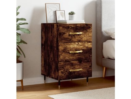 vidaXL Nočný stolík dymový dub 40x40x66 cm kompozitné drevo