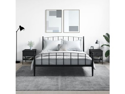 vidaXL Nočné stolíky 2 ks čierne 40x42x45 cm kompozitné drevo