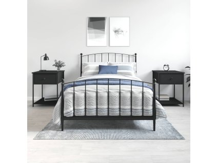 vidaXL Nočné stolíky 2 ks čierne 44x45x58 cm kompozitné drevo