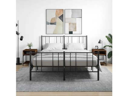 vidaXL Nočné stolíky 2 ks hnedý dub 40x41x50 cm kompozitné drevo