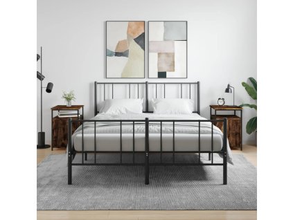 vidaXL Nočné stolíky 2 ks dymový dub 40x42x60 cm kompozitné drevo
