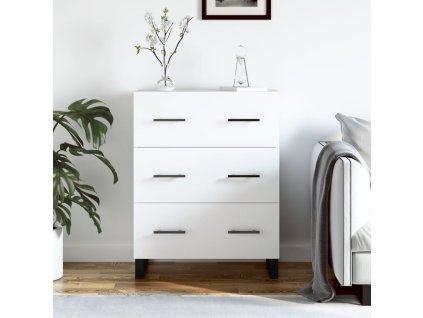 vidaXL Komoda biela 69,5x34x90 cm kompozitné drevo