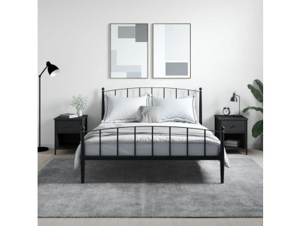 vidaXL Nočné stolíky 2 ks, čierne 40x42x50 cm, kompozitné drevo