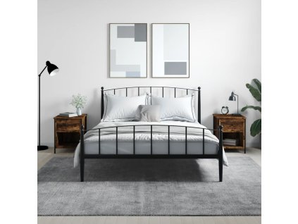 vidaXL Nočné stolíky 2 ks, tmavý dub 40x42x50 cm, kompozitné drevo