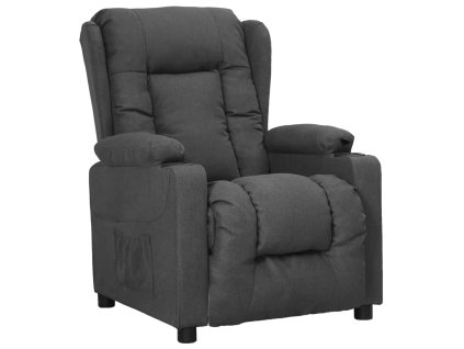 vidaXL Sklápacie kreslo tmavosivé látkové