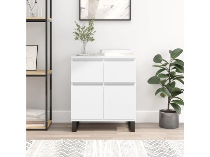 vidaXL Komoda biela 60x35x70 cm spracované drevo