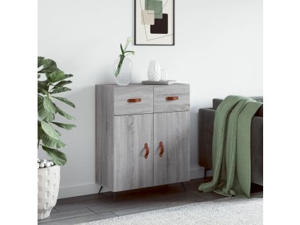 vidaXL Komoda sivý dub sonoma 69,5x34x90 cm kompozitné drevo