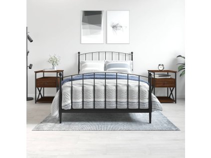 vidaXL Nočné stolíky 2 ks hnedý dub 40x42x55 cm kompozitné drevo