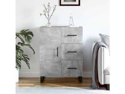 vidaXL Komoda betónovo sivá 69,5x34x90 cm kompozitné drevo
