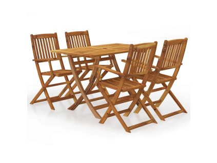 vidaXL 5-dielna skladacia vonkajšia jedálenská súprava akáciové drevo
