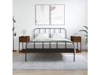 vidaXL Nočné stolíky 2 ks hnedý dub 30x60x60 cm kompozitné drevo