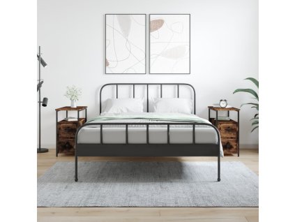 vidaXL Nočné stolíky 2 ks dymový dub 30x60x60 cm kompozitné drevo