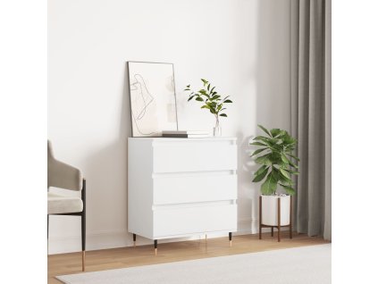 vidaXL Komoda biela 60x35x70 cm spracované drevo