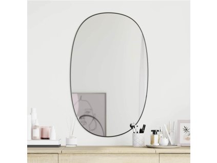 vidaXL Nástenné zrkadlo čierne 70x45 cm