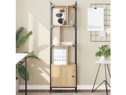 vidaXL Knižnica s dvierkami dub sonoma 44,5x30x154,5 cm kompoz. drevo