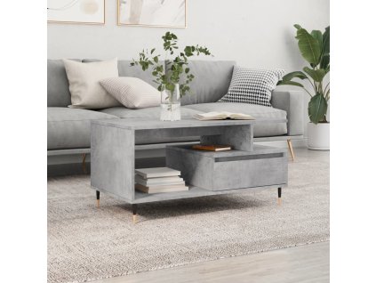 vidaXL Konferenčný stolík betónový sivý 90x49x45 cm spracované drevo
