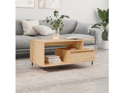 vidaXL Konferenčný stolík dub sonoma 90x49x45 cm spracované drevo